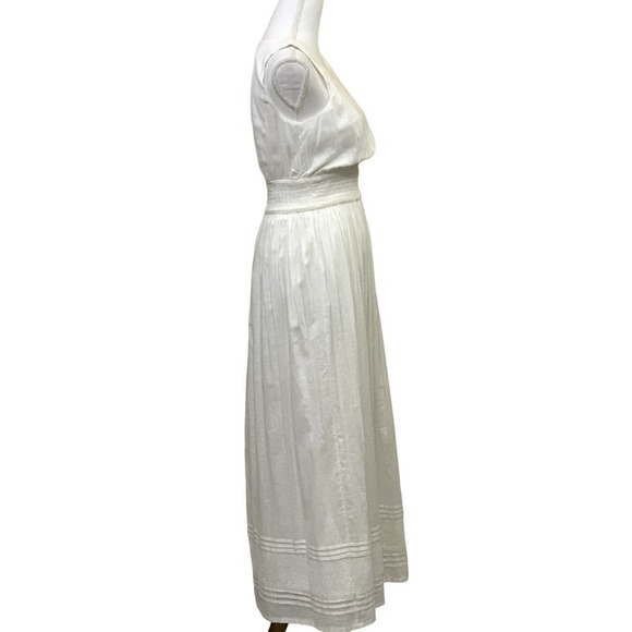 J. McLaughlin white maxi dress, smocking, peasantcore, extra small, prairie - Picture 3 of 9